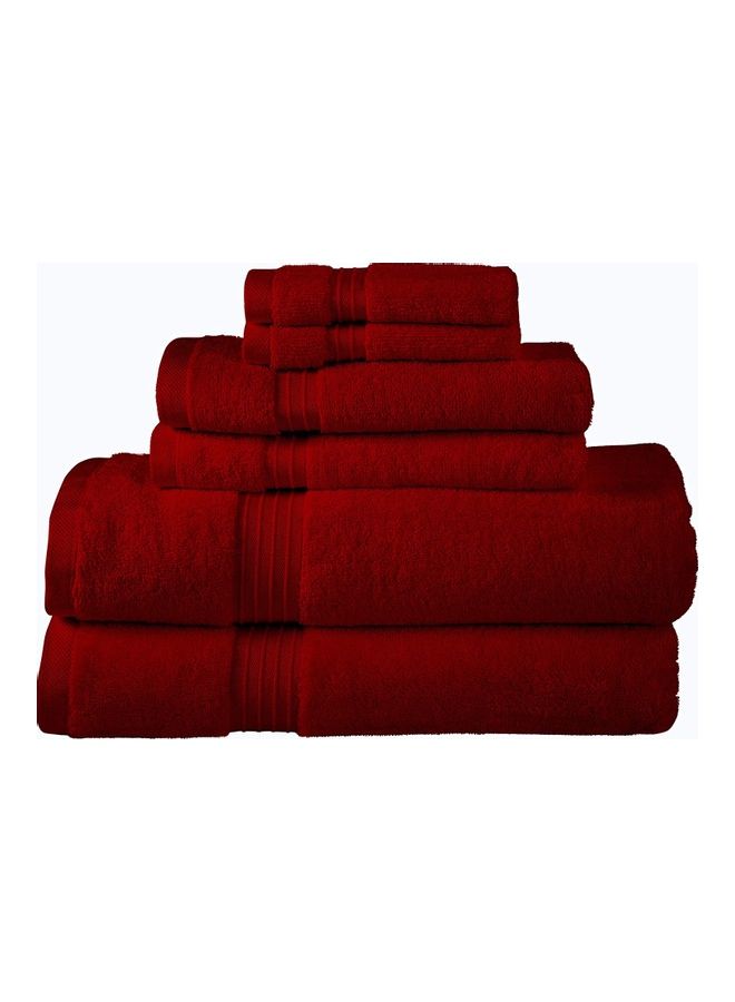 Bliss Casa - Bliss Casa 6-Piece Towel Set, 100% Combed Cotton 550 GSM Superior Quality, Quick Dry Highly Absorbent Thick Bathroom Soft Hotel Towels for Bath And Spa, Towel Set Includes 2 Bath Towels (70x140 cm), 2 Hand Towels (40x70 cm), 2 Washcloths (30x30 cm) Burgandy 70x140cm - Image 1