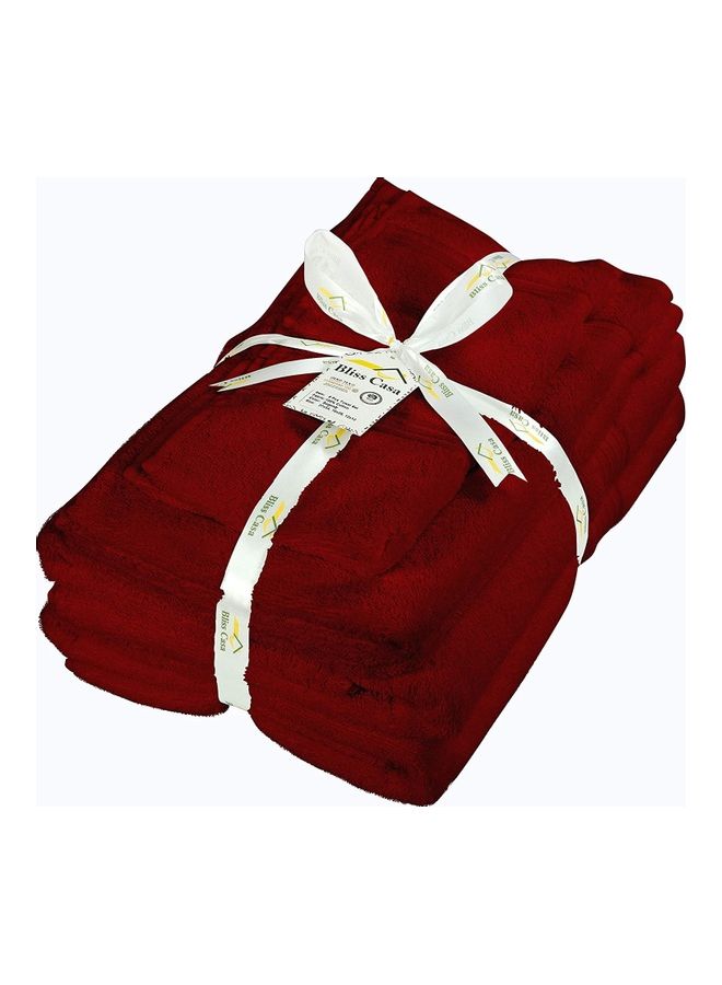 Bliss Casa - Bliss Casa 6-Piece Towel Set, 100% Combed Cotton 550 GSM Superior Quality, Quick Dry Highly Absorbent Thick Bathroom Soft Hotel Towels for Bath And Spa, Towel Set Includes 2 Bath Towels (70x140 cm), 2 Hand Towels (40x70 cm), 2 Washcloths (30x30 cm) Burgandy 70x140cm - Image 1