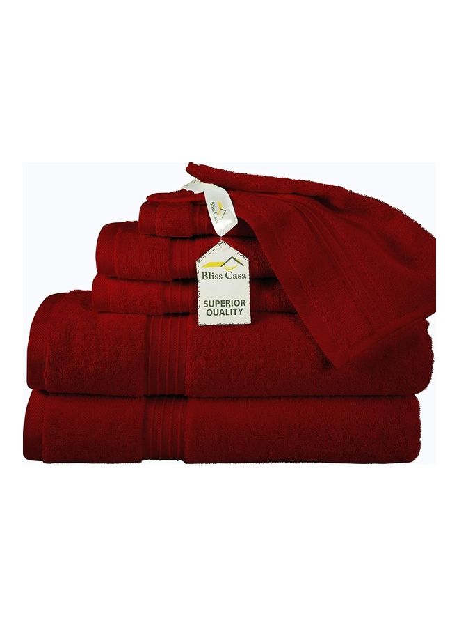 Bliss Casa - Bliss Casa 6-Piece Towel Set, 100% Combed Cotton 550 GSM Superior Quality, Quick Dry Highly Absorbent Thick Bathroom Soft Hotel Towels for Bath And Spa, Towel Set Includes 2 Bath Towels (70x140 cm), 2 Hand Towels (40x70 cm), 2 Washcloths (30x30 cm) Burgandy 70x140cm - Image 1