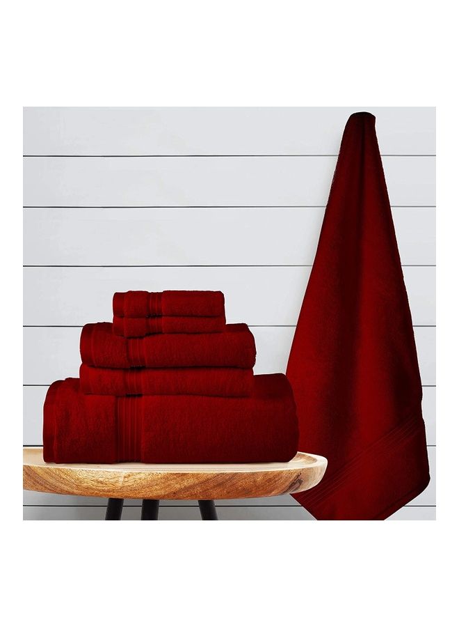 Bliss Casa - Bliss Casa 6-Piece Towel Set, 100% Combed Cotton 550 GSM Superior Quality, Quick Dry Highly Absorbent Thick Bathroom Soft Hotel Towels for Bath And Spa, Towel Set Includes 2 Bath Towels (70x140 cm), 2 Hand Towels (40x70 cm), 2 Washcloths (30x30 cm) Burgandy 70x140cm - Image 1