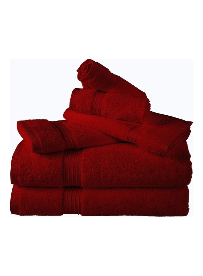 Bliss Casa - Bliss Casa 6-Piece Towel Set, 100% Combed Cotton 550 GSM Superior Quality, Quick Dry Highly Absorbent Thick Bathroom Soft Hotel Towels for Bath And Spa, Towel Set Includes 2 Bath Towels (70x140 cm), 2 Hand Towels (40x70 cm), 2 Washcloths (30x30 cm) Burgandy 70x140cm - Image 1