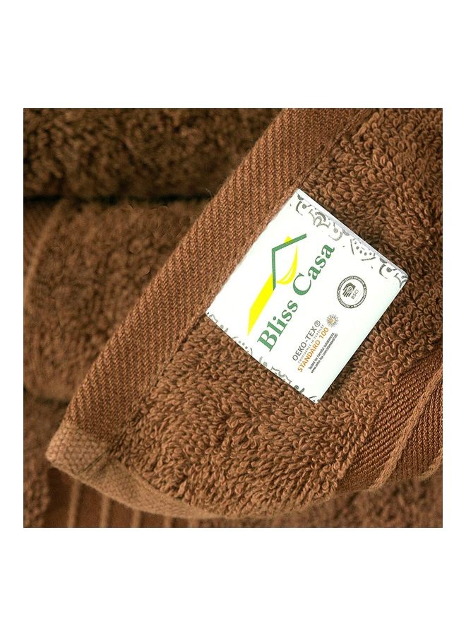 Bliss Casa Bliss Casa 6-Piece Towel Set, 100% Combed Cotton 550 GSM Superior Quality, Quick Dry Highly Absorbent Thick Bathroom Soft Hotel Towels for Bath And Spa, Towel Set Includes 2 Bath Towels (70x140 cm), 2 Hand Towels (40x70 cm), 2 Washcloths (30x30 cm) Brown 70x140cm  - Image 4