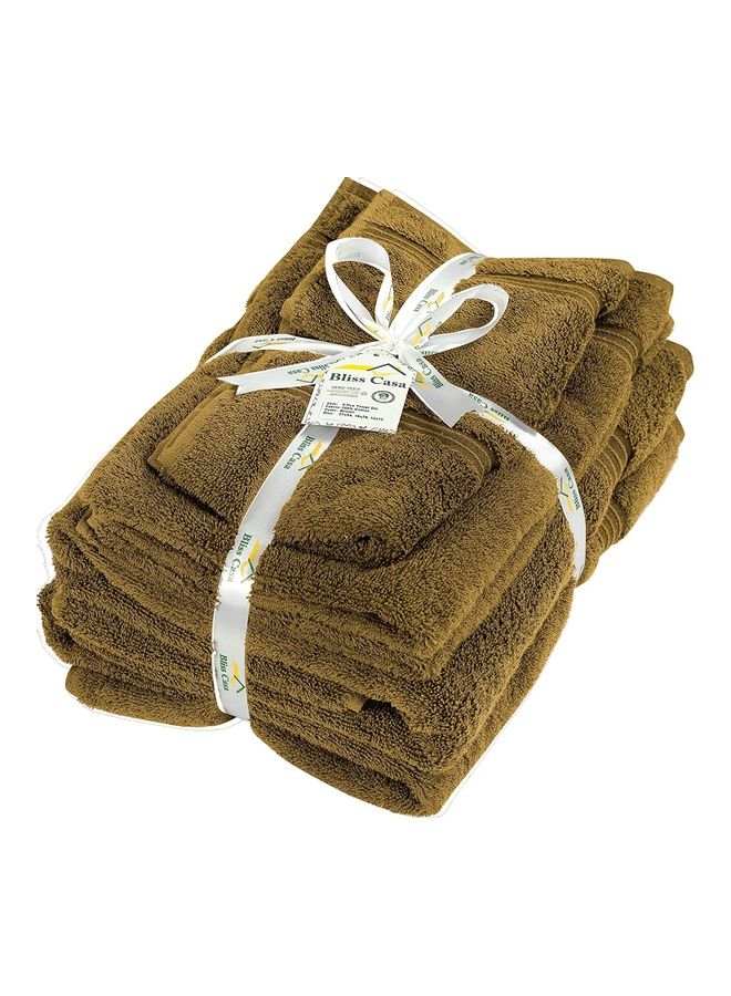 Bliss Casa Bliss Casa 6-Piece Towel Set, 100% Combed Cotton 550 GSM Superior Quality, Quick Dry Highly Absorbent Thick Bathroom Soft Hotel Towels for Bath And Spa, Towel Set Includes 2 Bath Towels (70x140 cm), 2 Hand Towels (40x70 cm), 2 Washcloths (30x30 cm) Beige 70x140cm  - Image 2