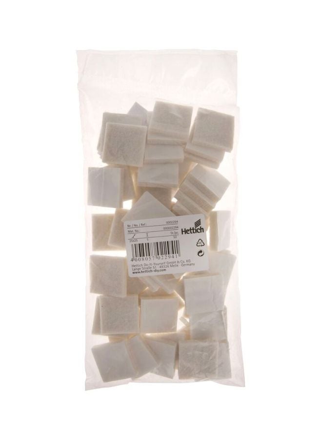 50-Piece Felt Glide Self Adhesive White