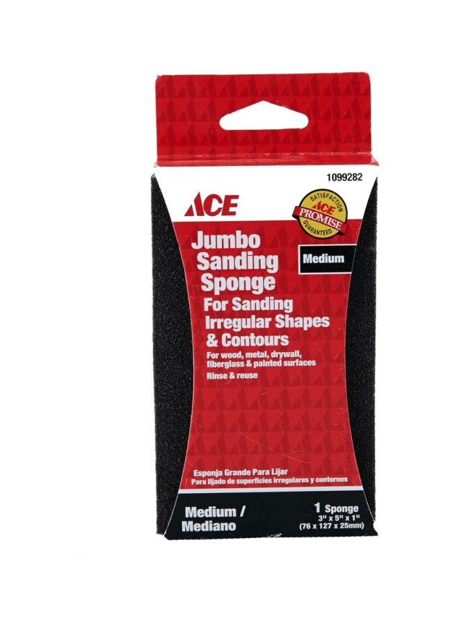 ACE - Jumbo Sanding Sponge Black 3x5x1inch - Image 1