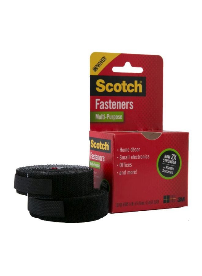 3M 2-Piece Scotch Multi-Purpose Fastener Set Black 1.9x150cm - Image 1