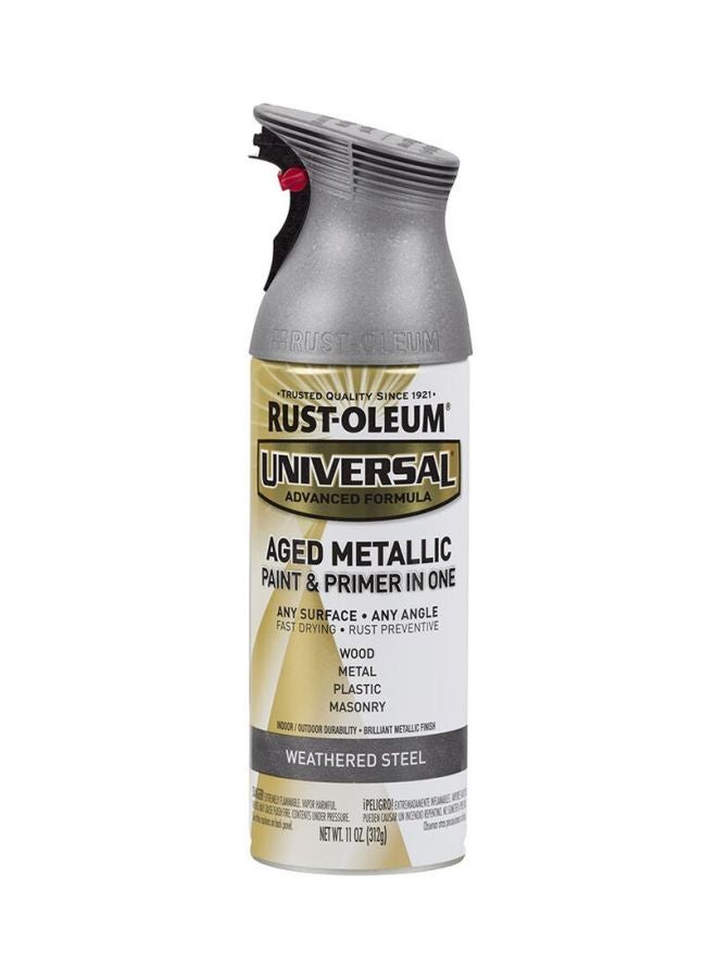 RUST-OLEUM 2-In-1 Universal Advanced Formula Metallic Paint And Primer Weathered Steel 312grams