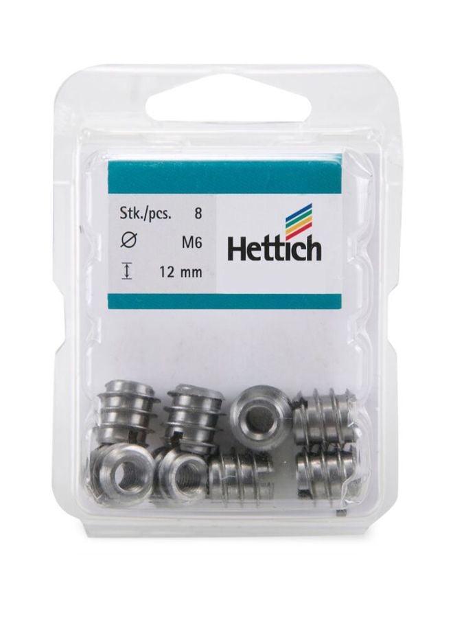 Hettich 8-Piece Screw-In Socket Screw Set Silver - Image 1