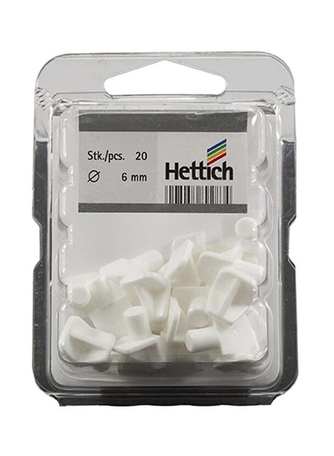 Hettich 20-Piece Shelf Support Set White - Image 2