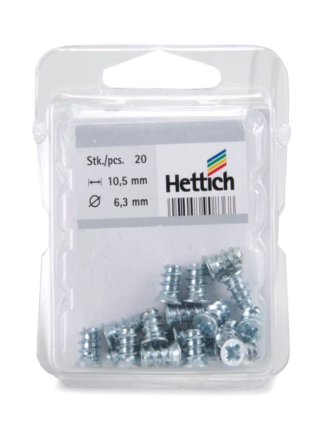 Hettich 20-Piece Direct Fixing Screws Silver - Image 2