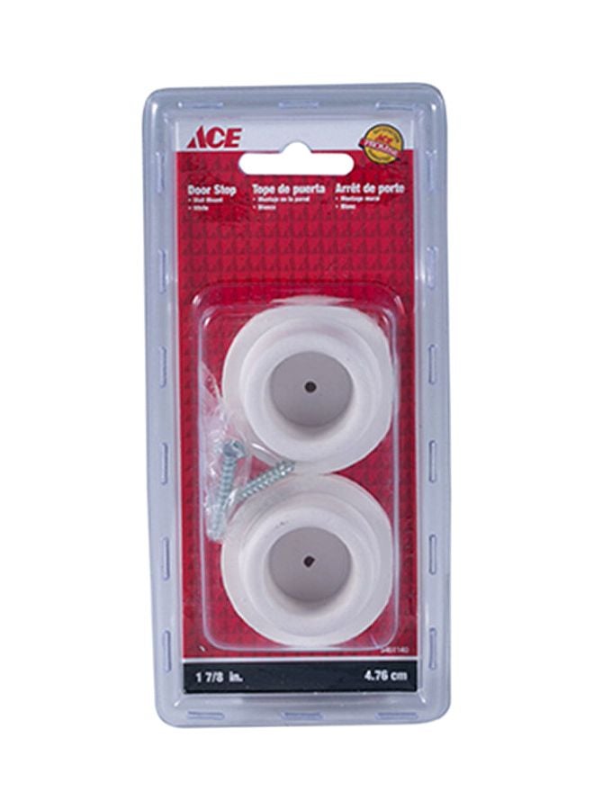 ACE 2-Piece Door Stop White/Silver 4.76cm 