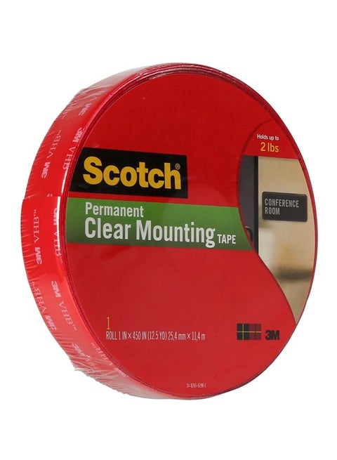 Scotch Permanent Mounting Tape Clear 317.5x2.5cm