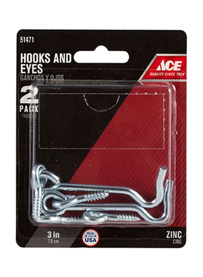 ACE Pack Of 2 Hook And Eye Set Silver  - Image 3