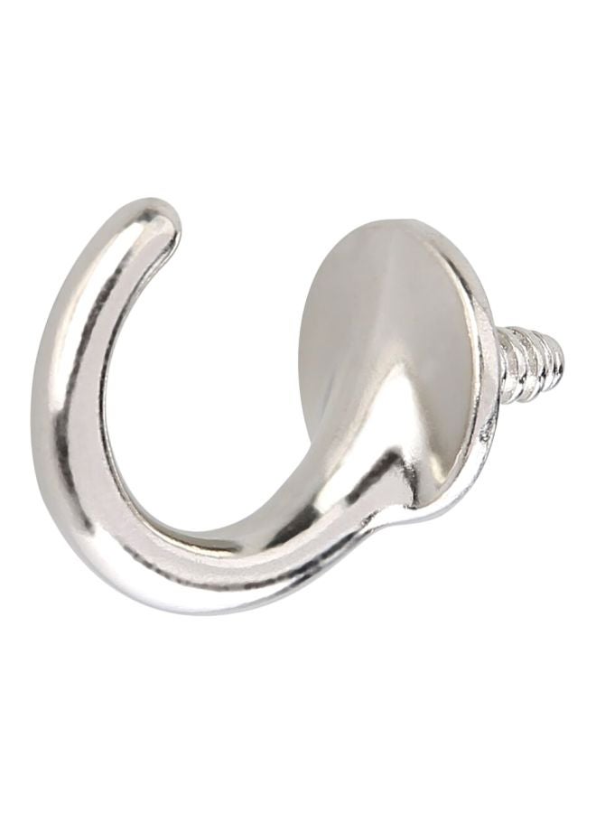 2-Piece Decorative Hook Silver