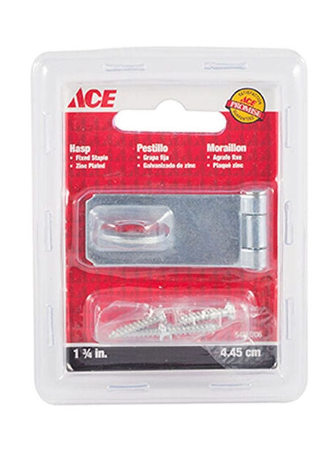 ACE Fixed Safety Hasp With Screw Silver 4.45cm 