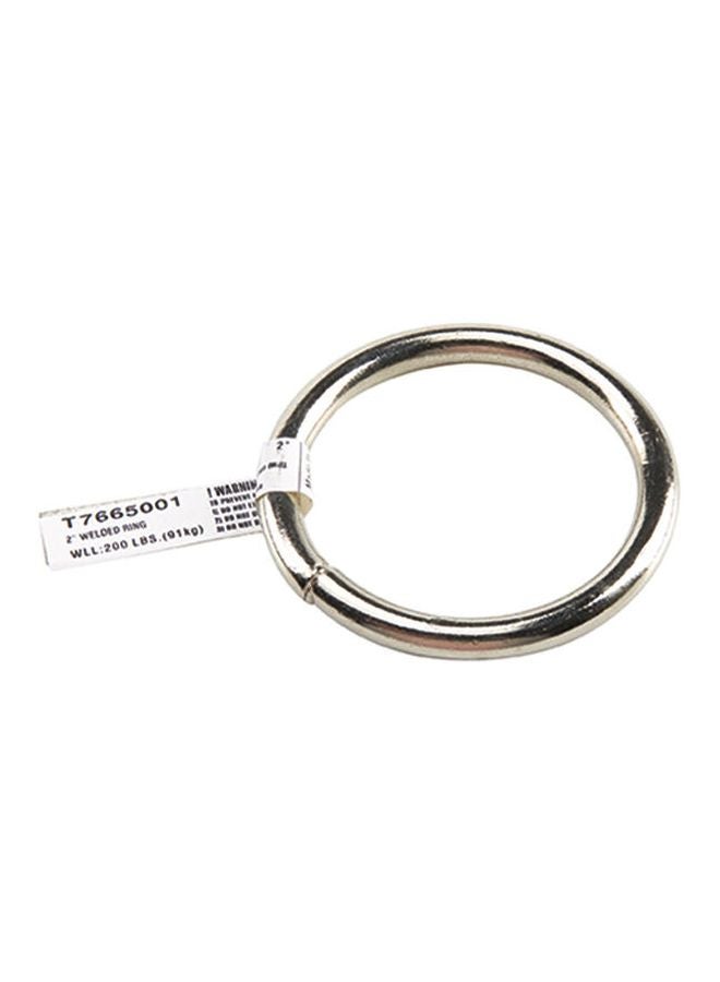 طقم حلقات سلكية ملحومة بتصميم سلسلة مكون من قطعتين فضي