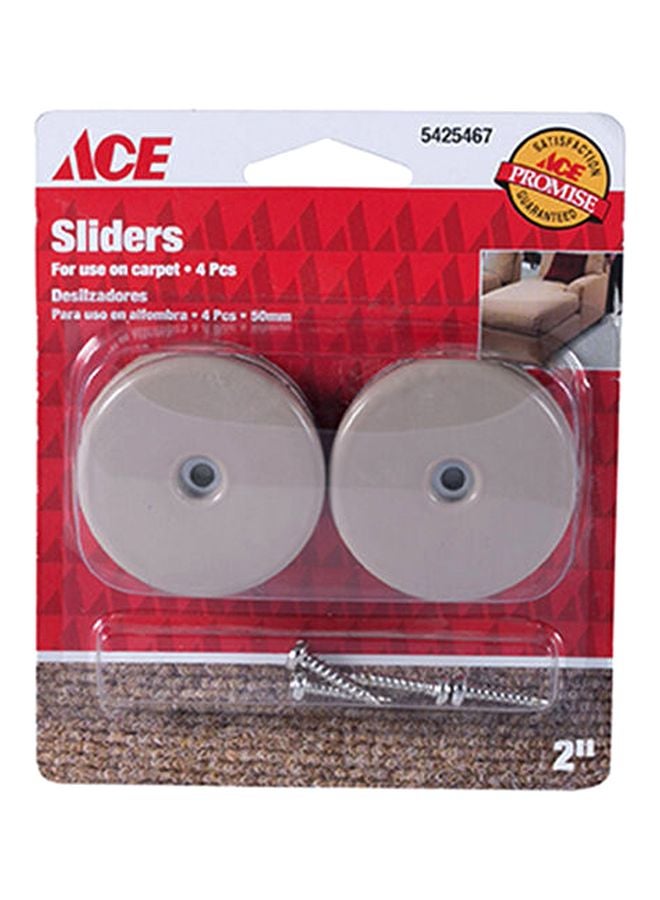 ACE - 4-Piece Furniture Slider Grey 4x10cm - Image 1