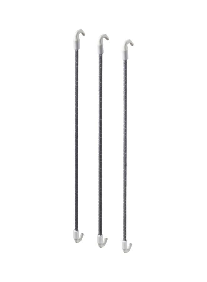 سكاديس مجموعة حبال مطاطية للتعليق, مكونة من 3 قطع أبيض/فضي 11سم