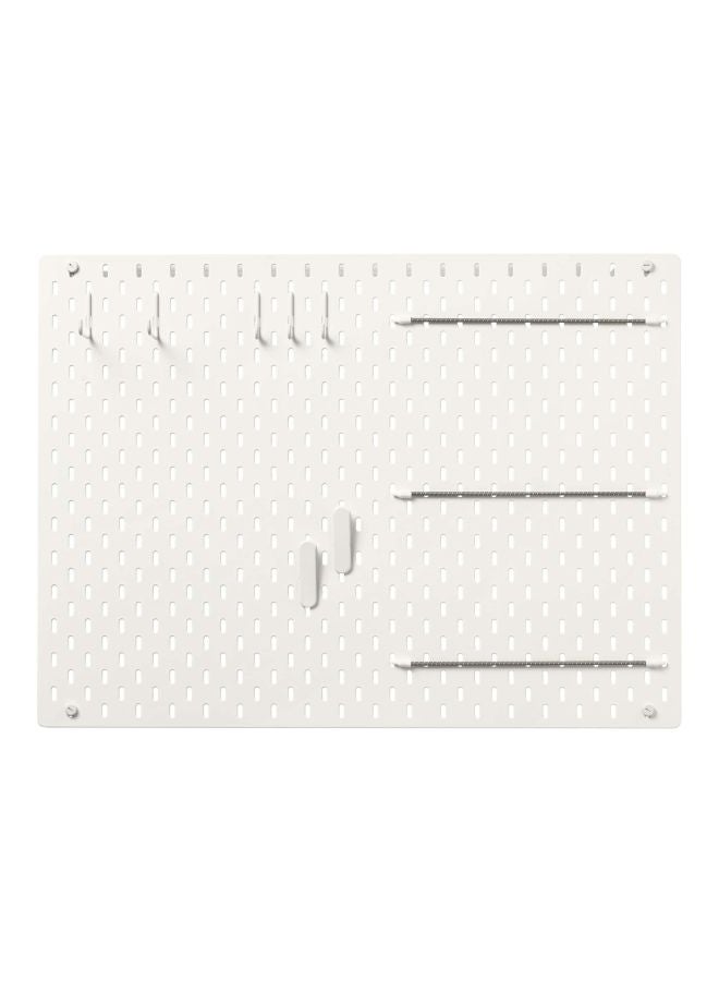 سكاديس رف بثقوب متعددة لتعليق الأغراض يثبت على الحائط أبيض 76x56سم