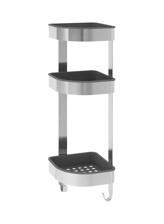 Brogrund Corner Wall Shelf Unit Silver 19x58cm - Image 1