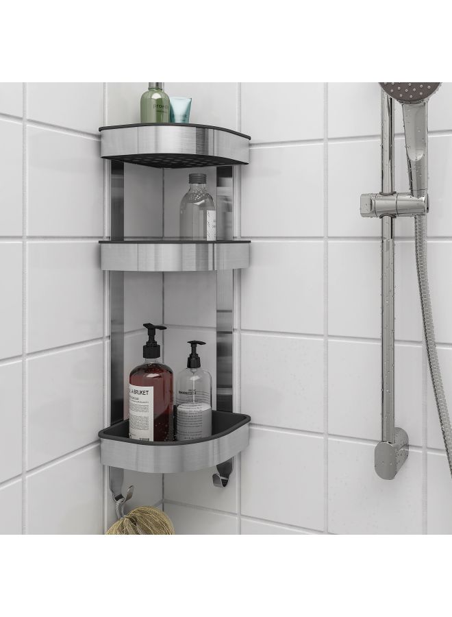 Brogrund Corner Wall Shelf Unit Silver 19x58cm - Image 2