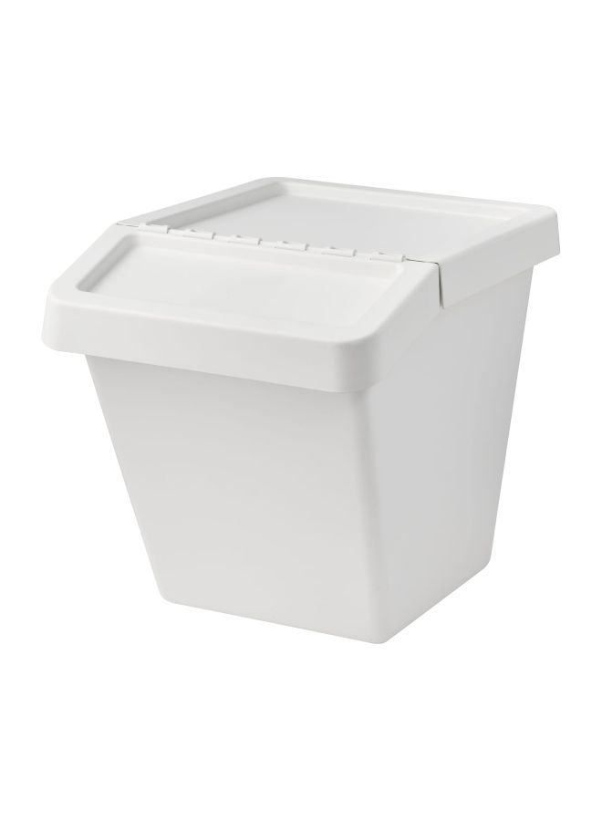 SORTERA Waste Sorting Bin With Lid White 41cm  - Image 1