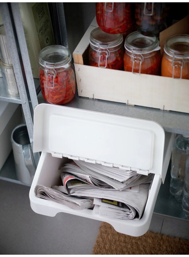 SORTERA Waste Sorting Bin With Lid White 41cm  - Image 3