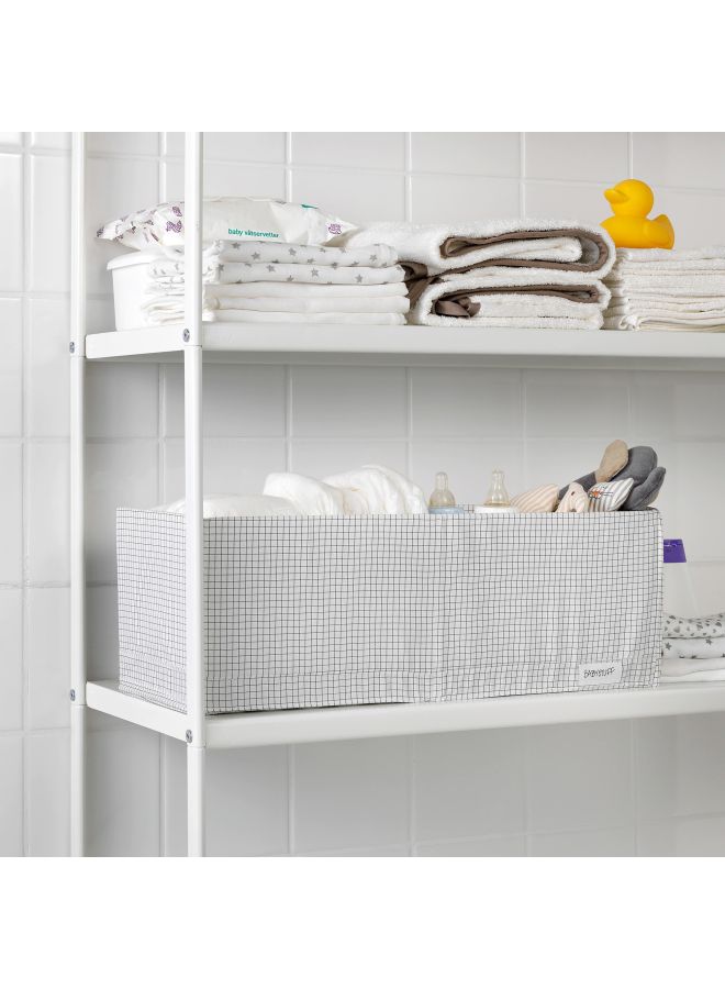 ستوك صندوق تخزين بفتحتين أبيض/ رمادي/ أسود 20x51x18سم - Image 2