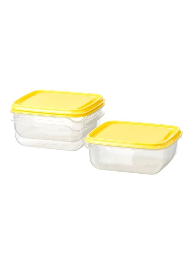 Pruta 2 Piece Food Storage Container Set Yellow 14cm - Image 1