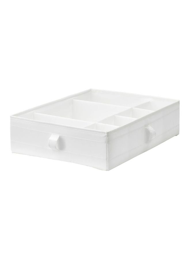 Storage Box With Compartment White 44x34x11cm