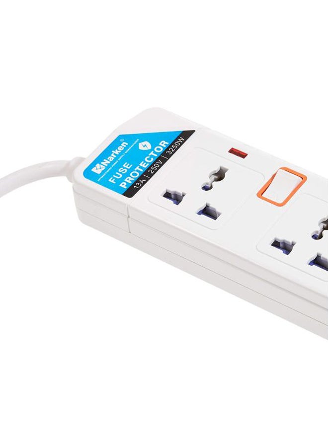 Narken 6-Way Power Strip White/Green/Blue  - Image 3