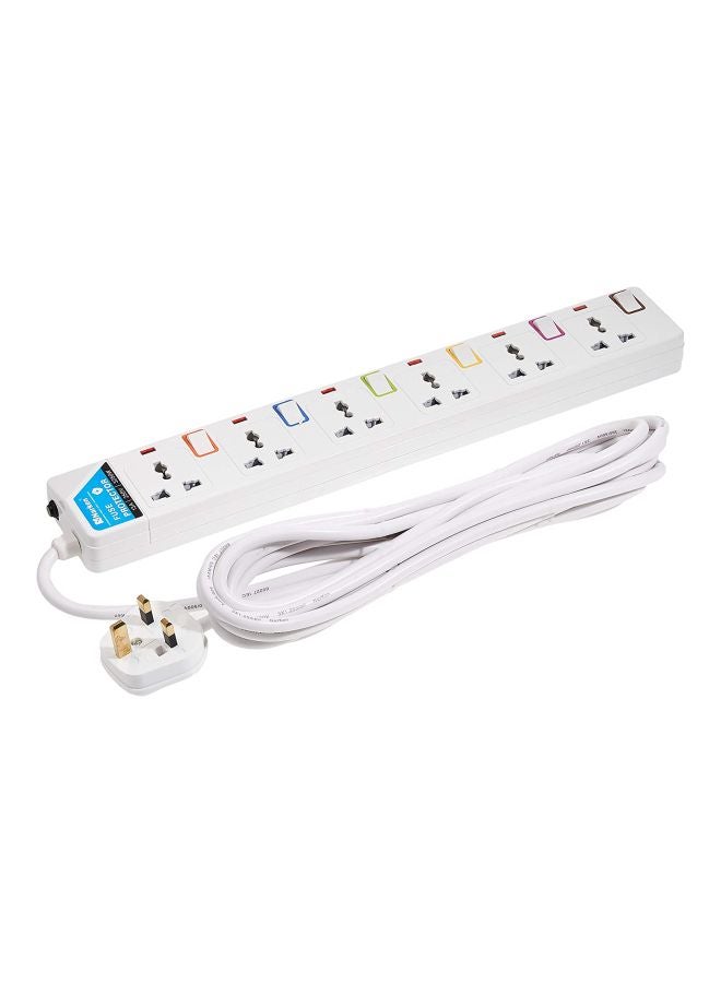Narken 6-Way Power Strip White/Green/Blue  - Image 1