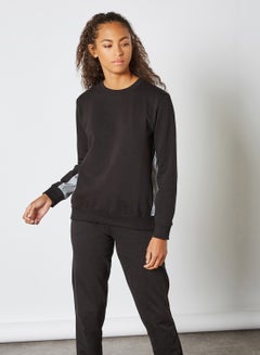 Contrast Panel Sweatshirt Black