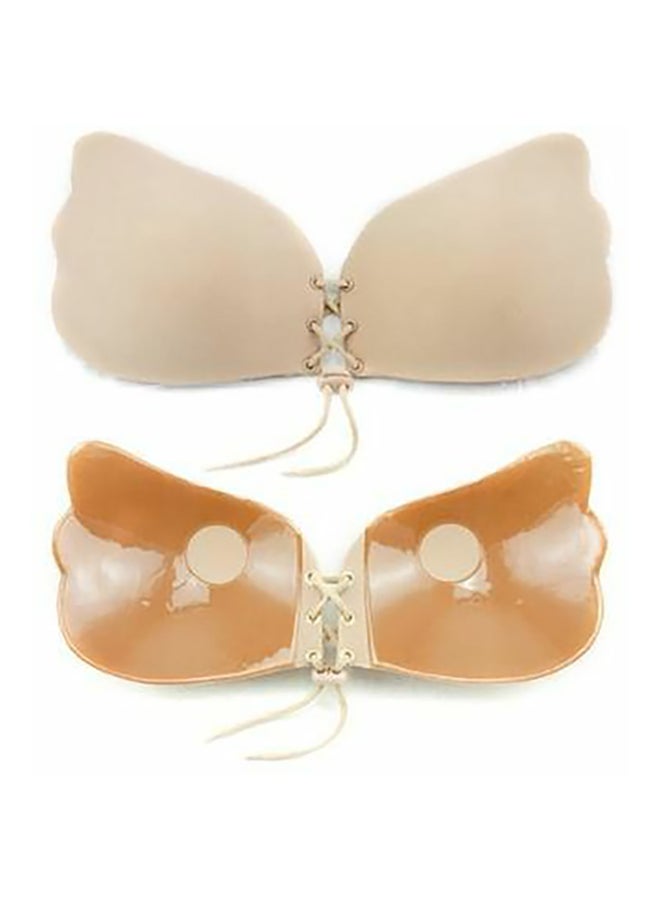 Butterfly Strapless Silicone Bra Beige