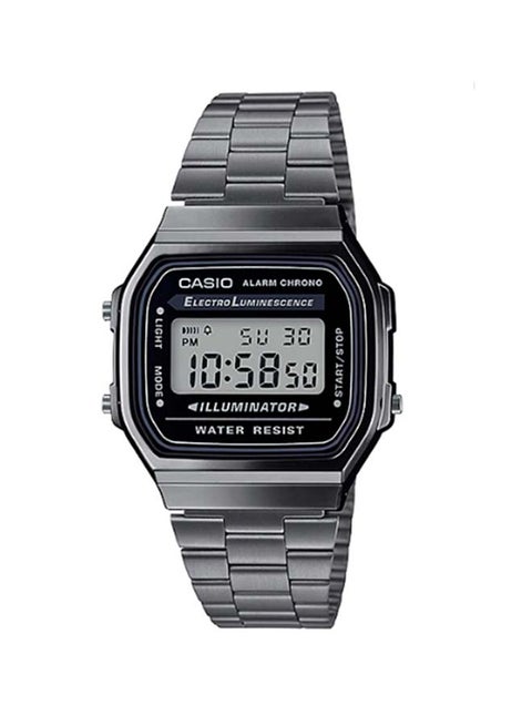 Stainless Steel Digital Wrist Watch A168WGG-1ADF - 33 mm - Grey
