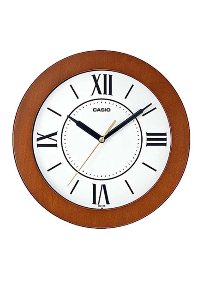 كاسيو ساعة حائط بعقارب بشكل دائري بني/أبيض/أسود - Image 1