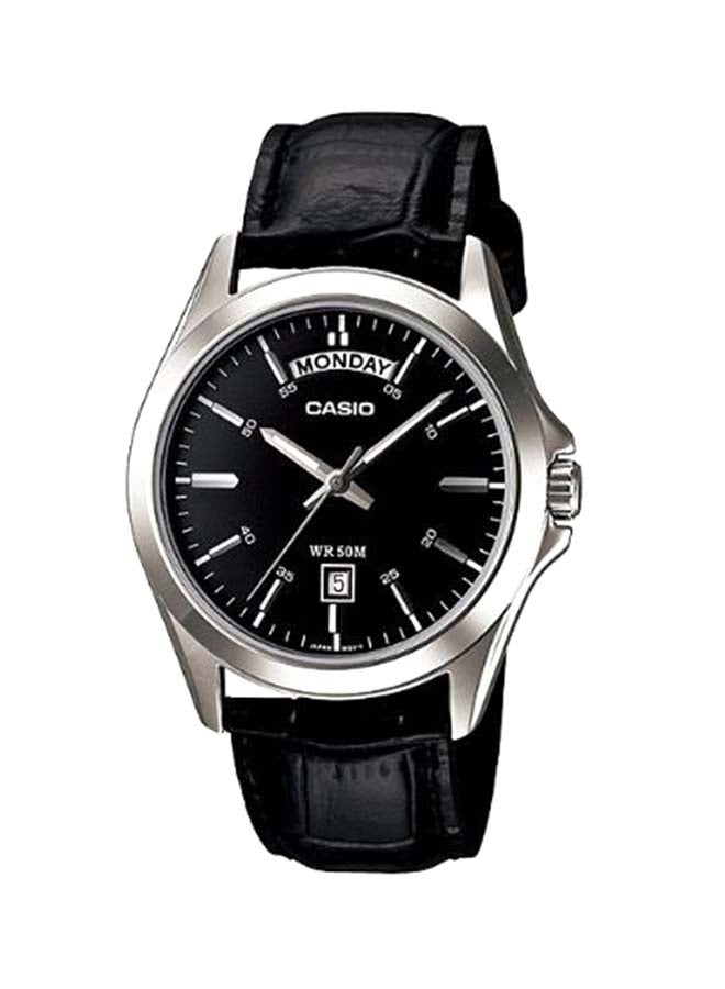 CASIO Men's Leather Analog Wrist Watch MTP-1370L-1AVDF  - Image 1