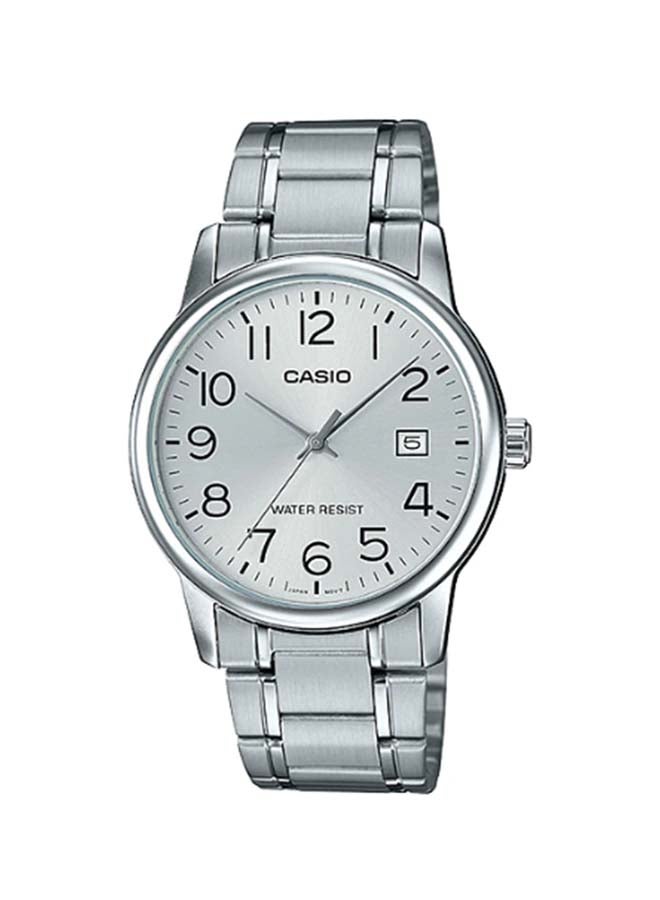 كاسيو ساعة يد بعقارب وسوار من الستانلس ستيل طراز MTP-V002D-7BUDF للرجال - Image 1