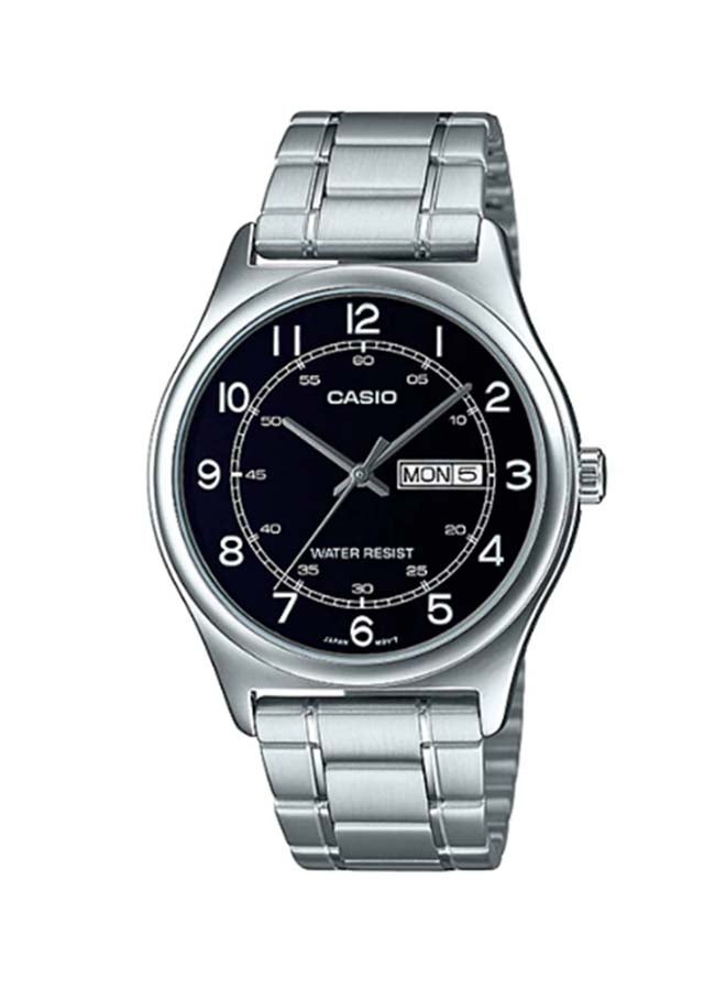كاسيو ساعة يد بعقارب وسوار من الإستانلس ستيل طراز MTP-V006D-1B2UDF 33 ملم - فضي للرجال - Image 1