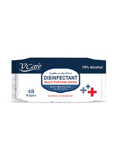 VCare Disinfectant Multipurpose Wipes 48 Sheets 70% Alcohol  - Image 1