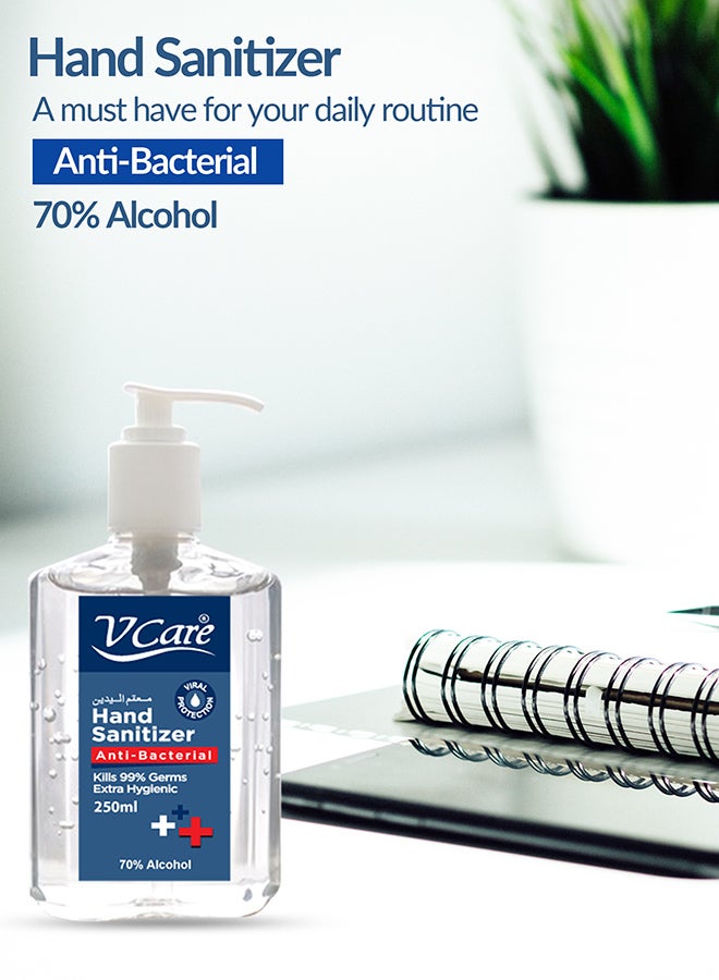 في كير مجموعة غسول يد سعة 250 مل يحتوي على كحول بتركيز 70% مكونة من 6 قطع - Image 2