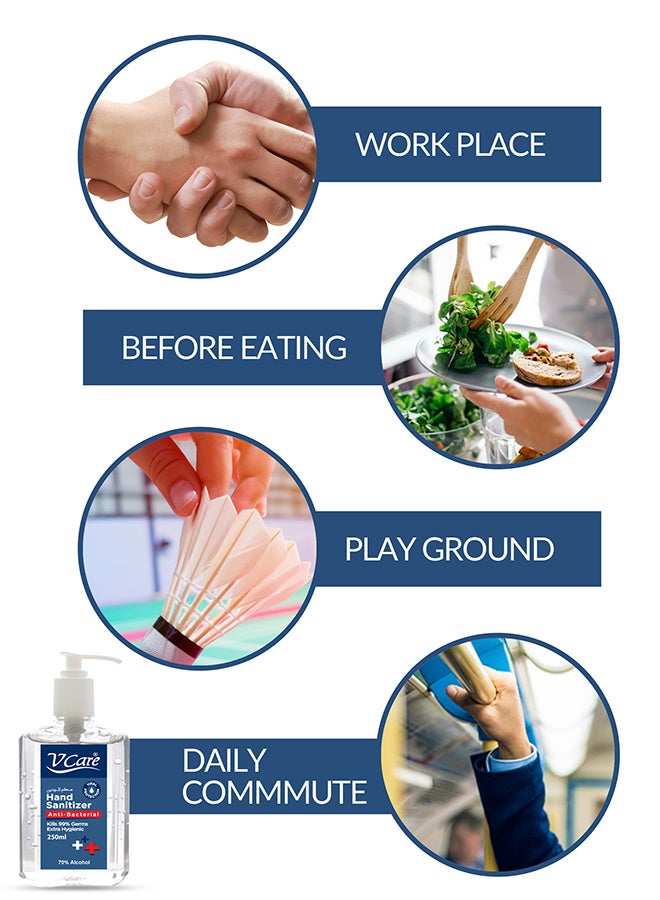 في كير مجموعة غسول يد سعة 250 مل يحتوي على كحول بتركيز 70% مكونة من 6 قطع - Image 4