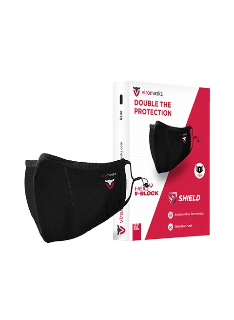 Anti Viral Facemask with Virus Neutralization Black 12 x 6 x 2cm