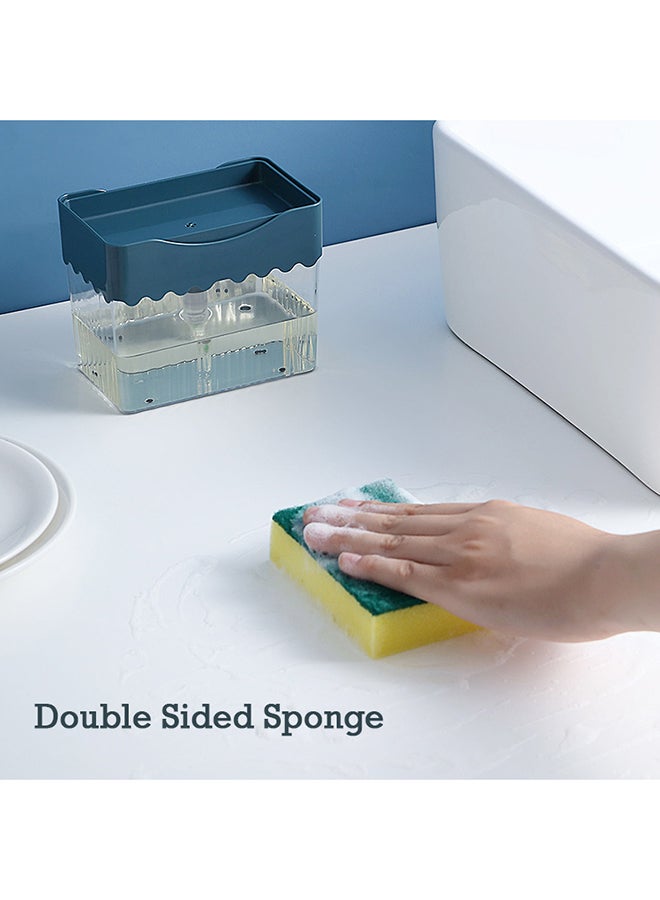 Toshionics 2-in-1 Dishwasher Soap Dispenser With Sponge Black/Clear 11x13x8cm - Image 5