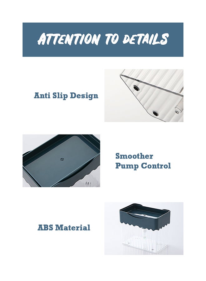 Toshionics 2-in-1 Dishwasher Soap Dispenser With Sponge Blue/Clear 10.5x7.5x12.5cm - Image 3