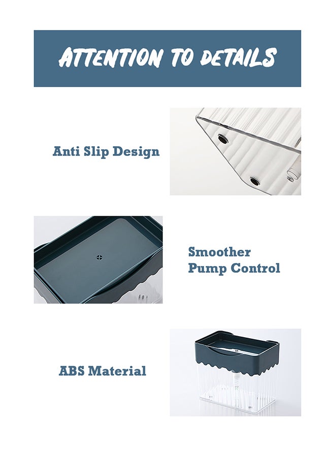 Toshionics 2-in-1 Dishwasher Soap Dispenser With Sponge Black/Clear 11x13x8cm - Image 3