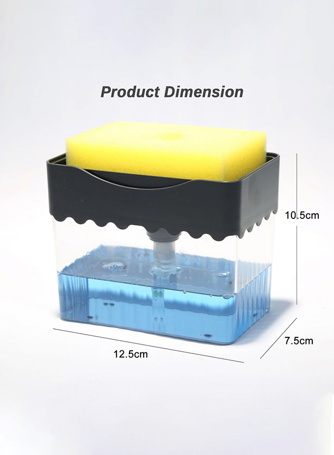 Toshionics 2-in-1 Dishwasher Soap Dispenser With Sponge White/Clear 10.5x7.5x12.5cm - Image 2