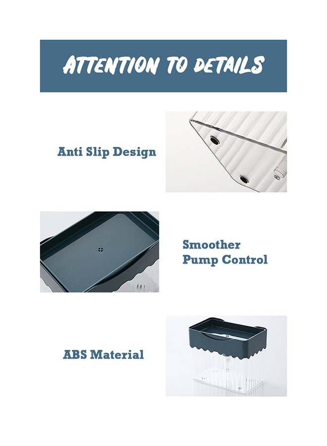 Toshionics 2-in-1 Dishwasher Soap Dispenser With Sponge White/Clear 10.5x7.5x12.5cm - Image 3