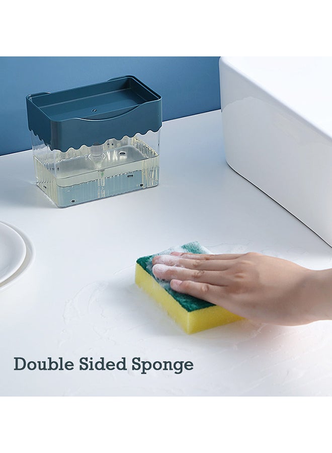 Toshionics 2-in-1 Dishwasher Soap Dispenser With Sponge White/Clear 10.5x7.5x12.5cm - Image 5