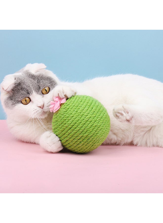 لعبة كرة سيزال منسوجة للقطط أخضر 10x10سم - Image 2